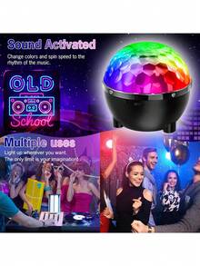 Mslitely 7 Colors LED Disco Ball Light With 0.8m USB Power Cord Power Supply With Remote Control And Sound Control, Perfect For Birthday Parties, Family Gatherings And Holidays! - Multicolor - View 8