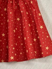 两件套，少女本地品牌月亮花朵短袖T恤和星星印花裙，舒适时尚 - 彩色 - 查看 10