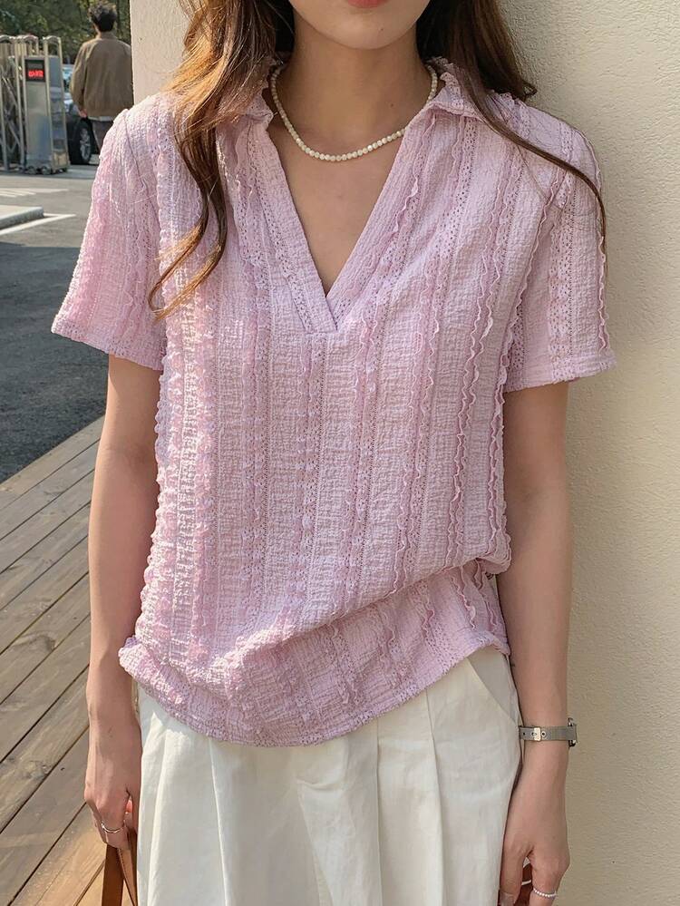 Women's Solid Color Minimalist Short Sleeve T-Shirt, Casual Everyday Wear Summer