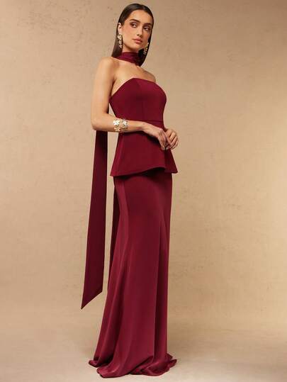 Silquee This Romantic Two-Piece Set Features A Solid Red Strapless Camisole With A Flowing Neckline And A Satin Fishtail Skirt. Perfect For Romantic Dates, Beach Vacations, Weddings, Valentine's Day, And More, It Exudes Elegance And Sexiness. It's Also Ideal For Brunch, Wedding Guests, Formal Social Events, Or Everyday Summer Wear. Furthermore, It's Suitable For Wedding Parties, Birthday Parties, And Various Other Occasions. Perfect For Vacations, Parties, Gatherings, Bachelor/Bachelorette Parties,