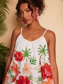 Travachic Tropical Print Camisole Jumpsuit - Multicolor - View 6