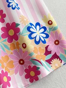 SHEIN 女婴夏季连衣裙，时尚甜美百搭吊带裙，适合外出、日常穿着和度假 - 粉色 - 查看 5