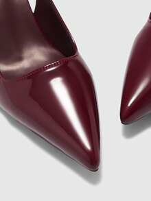 CUCCOO BIZCHIC Women Shoes Pointed Stiletto Burgundy Fashion Simple Basic Daily Versatile Commute To Work Shopping Women's High Heels Shoes Rear Strap Slingback Shoes Women's Shoes - Burgundy - View 8
