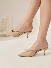 CUCCOO CHICEST Giày cao gót mũi nhọn nữ, kiểu dáng thường ngày, dễ xỏ. - Màu be - Xem 6