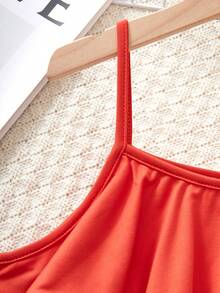 SHEIN Bộ đồ đi nghỉ hè cho bé gái, áo hai dây xếp tầng + quần ống rộng in hoa, kiểu dáng thanh lịch thường ngày, phối màu hài hòa, thích hợp cho dã ngoại, đi biển, chụp ảnh, mặc hàng ngày. - Nhiều màu - Xem 6