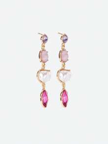 Opalesca 女士耳环，高级/优雅/经典/日常佩戴/简约，珍珠/水晶，适合妈妈/女士/女孩/母亲，夏季/海滩/舞会/派对/假日/度假/订婚/结婚/承诺/新娘，大地色系 - 彩色 - 查看 4