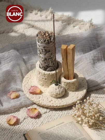 Madebyblanc 4 In 1 Incense Burner Holder, Palo Santo Holder, Sage Holder For Burning, Incense Holder For Incense Sticks, Candle, Fit For Meditation Yoga Home Decor
