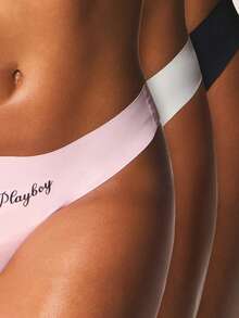 Missguided x Playboy 3PCS Women Thongs - Multicolor - View 1