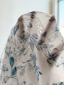 Ceyna 大码蓝色短袖收腰休闲优雅衬衫娃娃衫上衣夏季方领衬衫碎花上衣蓝色夏季上衣蓝色碎花上衣蓝白上衣刺绣印花上衣女士沙滩装保守上衣夏季娃娃衫女士上衣夏季可爱新款女士上衣夏季新品 - 藍色 - 查看 8