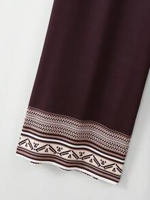 Lacomfia Plus Size Women Casual Loose Patchwork Knitted Textured Pants, Elegant For Spring/Summer - Multicolor - View 6