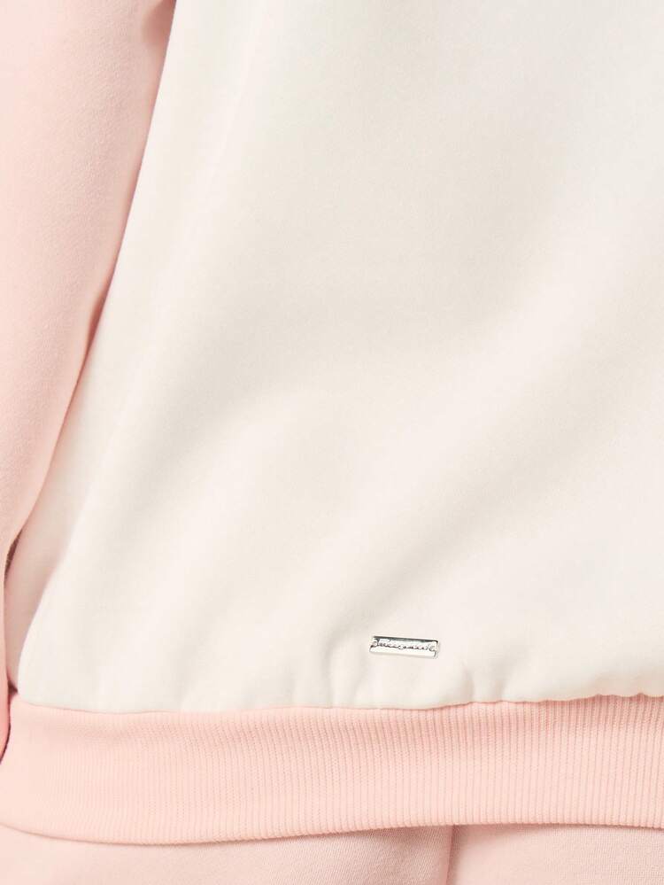 Missguided x Playboy Women's Color Block Contrast Hoodie With Long Sleeves Casual Pullover Sweatshirt For Everyday Comfort And Style Perfect For Fall Winter Layering