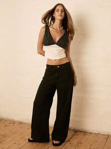 Aralina Ruched Bust Fit Lightweight Lined Vacation Ready Sexy Summer Outfits For Women Off Shoulder Top - Black and White - View 5