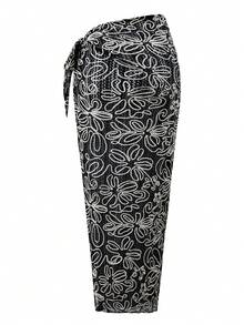 Swim Vcay 女士性感修身侧开衩裙 - 黑色 - 查看 2