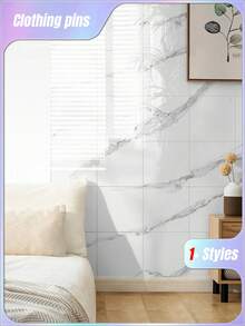 10pcs 0.9㎡ Deep Gray Marble Pattern Tile Sticker Waterproof & Moistureproof Aluminum Plastic Board Self-Adhesive Wall Paper For Wall Renovation And Decoration Valentine DAY, Valentines Wedding, Birthday - White - View 6