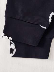 Bộ đồ mặc nhà 2 món cho bé trai, thoải mái, in chữ và hình quả bóng đá, gồm áo dài tay cổ tròn ôm sát và quần dài. - Xám - Xem 10