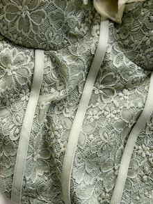 Soleia Top tubo ajustado con volantes romántico y sexy, adecuado para vacaciones, citas, San Valentín, tarde de té - Verde - Ver 5