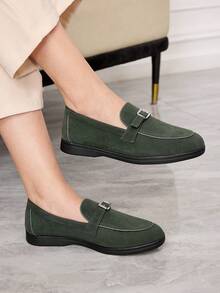 Sleekvia Casual Versatile Commuting Fringe Decor Flat Loafers - Green - View 4