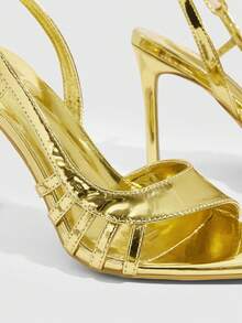 CUCCOO SZL Sandalias de tacón para mujer - Dorado - Ver 9