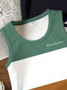 3pcs Baby Boy Casual Fashionable Minimalist Striped Polo Vest, Horse Polo & Letter Print Striped Top, Summer Outfits - Multicolor - View 5