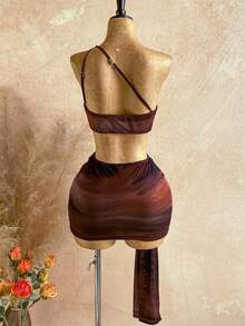 Soleia Váy dạ hội/dự tiệc mùa xuân/hè kiểu dáng thường ngày, phong cách miền Tây, thích hợp cho kỳ nghỉ, đám cưới, lễ tốt nghiệp, tiệc brunch; Váy mini thanh lịch phong cách Boho nhiệt đới hở lưng, cổ yếm, họa tiết ombre, trang trí kim loại, xếp nếp, thích hợp cho hẹn hò, tiệc tùng. - Nhiều màu - Xem 2