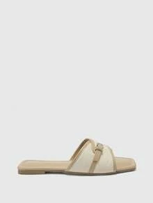 CUCCOO BIZCHIC Simple And Versatile Temperament Comfortable Fashion Generous Commuter Vacation Beach Flat Sandals - Pale apricot - View 8