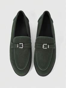 Sleekvia Casual Versatile Commuting Fringe Decor Flat Loafers - Green - View 2