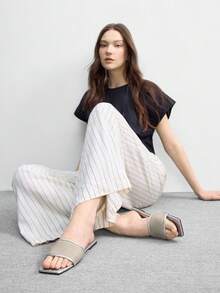 CUCCOO BIZCHIC 女士银色网眼简约平底鞋，优雅休闲，舒适易穿，适合工作、通勤、约会、正式场合等各种场合。 - 奶杏色 - 查看 6