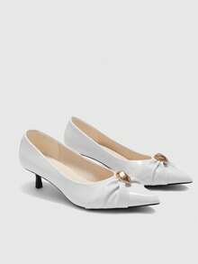 CUCCOO BIZCHIC 女士时尚优雅尖头高跟鞋 - 白色 - 查看 7