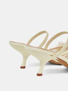 CUCCOO HITCHD Tacones altos de mujer con diseño de hebilla y punta afilada, versátiles para uso diario - Amarillo - Ver 12