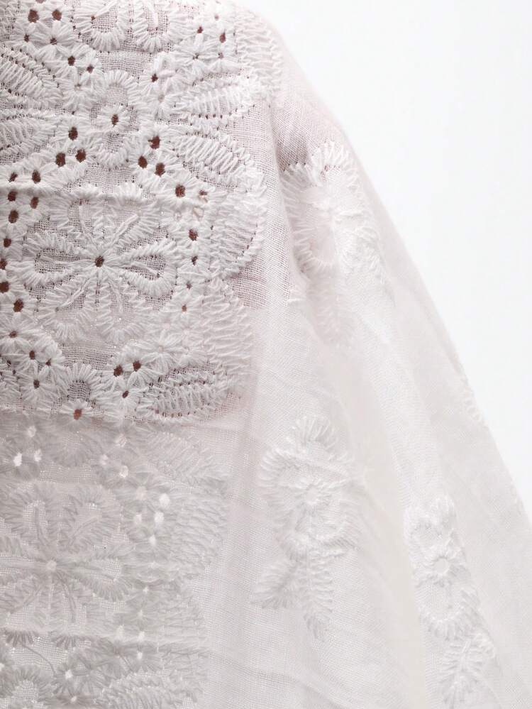 Chiffon Embroidered Vintage Elegant Elegant Dress, Short Sleeve Pleated Dress For Women Maxi Dress Sundress