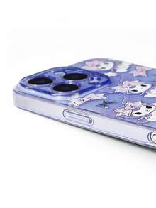 HELLO KITTY AND FRIENDS | SHEIN 红唇印花透明手机壳，印花保护壳设计时尚手机壳，亲吻，爱心 - 紫色 - 查看 4