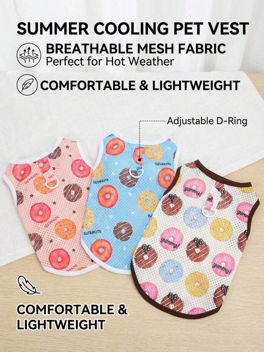 PETSIN Pet Spring New Dog Clothes Animal Supplies Pet Clothing Dog Tank Top Cat T-Shirt Teddy Outfits Small Animal Attire Casual Cool Tank Top Dog Clothes Cat Clothes Two-Season Spring & Summer New Tank Top - Multicolor - View 1