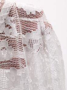 DAZY Women's Floral Lace Side Knot Fashionable Skirt - White - View 9