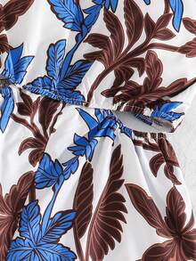 Sparklyn 梭织印花吊带背心，女士扭结镂空无袖连体裤，印花图案女士夏季服装，女士度假装，波西米亚风时尚，女士沙滩装，休闲飘逸波西米亚风女士服装，女士热带风情服装 - 棕色 - 查看 6