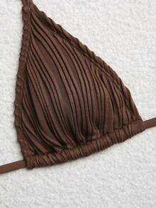 Swim Vcay Women's Casual Vacation Beach Party Printed Halter Bikini Set, 4pcs Swimsuit For Valentine's Day, Spring & Summer - Multicolor - View 4