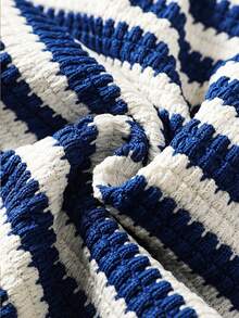 Resyla Women Striped Camisole And Shorts 2 Pieces Set - Blue and White - View 7