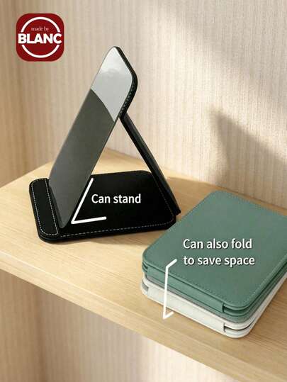 Madebyblanc Portable Folding Makeup Mirror, Small Mirror For Dorms And Travel, HD Desktop Vanity Mirror With Light, Essential Touch-Up Mirror For Home, Suitable For Men And Women, Must-Have For Students And Goddesses, HD Desktop Folding Mirror, Portable Touch-Up Mirror For Home And Dorm, Goddess's Personal Small Mirror