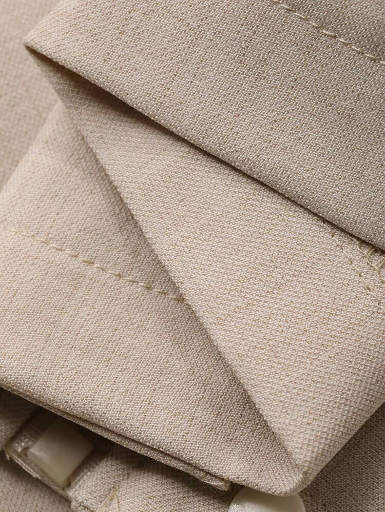 Women's Light Beige Long Sleeve Jacket,Autumn Everyday Casual Sweet Girl Literary Style Big Pocket Loose Relaxed Vacation Fashionable Street Outdoor