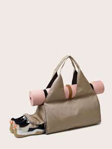 1pc Stand-Alone Shoe Warehouse Can Be Fixed Yoga Mat Retro Fashion Yoga Exercise Training Run Large Volume - Khaki - View 1