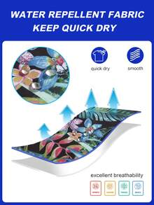 Horizaway Quần short đi biển nam mùa hè in họa tiết cây nhiệt đới, cạp chun. - Màu xanh lá cây đậm - Xem 3