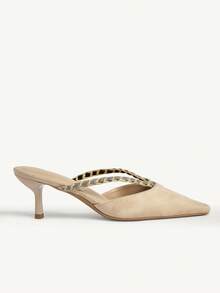 CUCCOO CHICEST Giày cao gót mũi nhọn nữ, kiểu dáng thường ngày, dễ xỏ. - Màu be - Xem 9