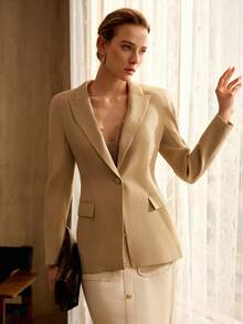 MOTF PREMIUM STRUCTURED LAPEL COLLAR BLAZER - Khaki - View 6