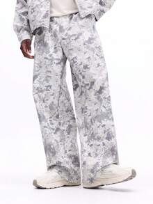 SUMWON Calça Cargo Camuflada de Ajuste Regular com Detalhes de Painel Lateral, Design de Impressão Inspirado no Militar - Verde - Visão 5