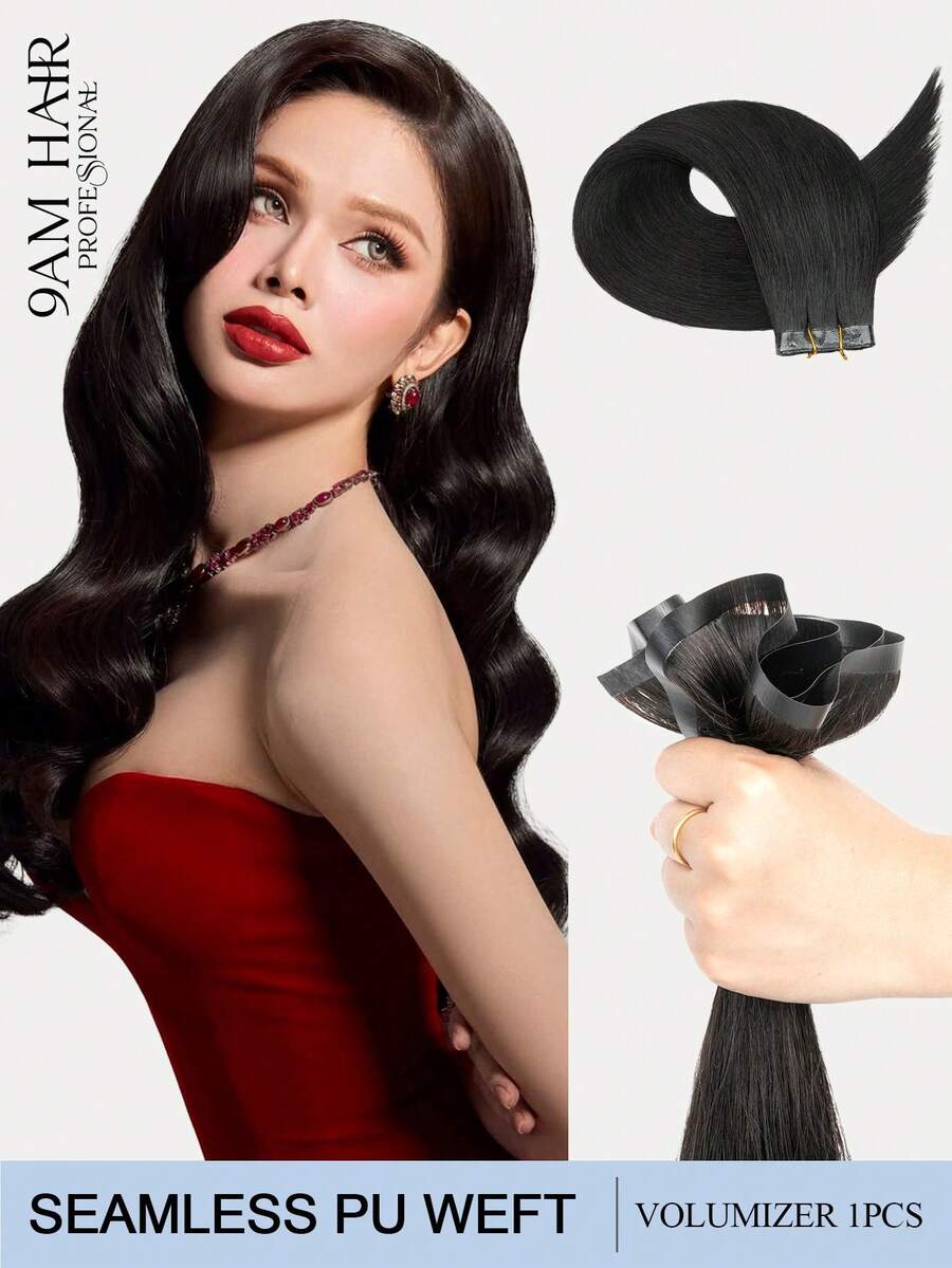 PU Tape Weft Human Hair , No Glue Tape-In Hair Extensions, Seamless PU Skin Weft, 40G-50G, For Fine Hair, Pre-Sealed With Sew-In Clips,Tapes,Sew In Micro Links - S01 - View 1