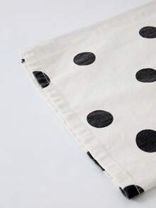 GlowEve Women's Casual Polka Dot Print Wide Leg Jeans - White - View 3