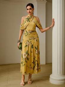 ZEYLAH Kleid mit Krawattenkragen, floralem Muster, elegant und romantisch, Urlaubsstimmung, Frühling/Sommer - Verschiedenfarbig - Übersicht 5