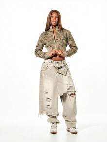 SUMWON WOMEN Women Denim Jackets & Coats - Beige - View 4