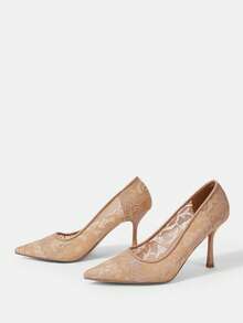 CUCCOO HITCHD Giày cao gót mũi nhọn ren thêu hoa dành cho nữ, kiểu dáng thanh lịch, ngọt ngào, lãng mạn, gợi cảm, màu trắng lưới, thích hợp cho tiệc cưới, Giáng sinh, Lễ Tạ ơn, Halloween, Sinh nhật, Ngày Valentine. Giày thanh lịch, giày cưới, giày mùa xuân, giày cô dâu. - Rỉ Nâu - Xem 10