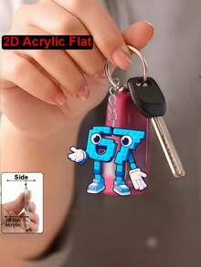 Zazumi 可爱卡通字母钥匙扣 - 67 种设计亚克力汽车钥匙扣，送给亲朋好友的趣味个性化礼物 - 彩色 - 查看 6