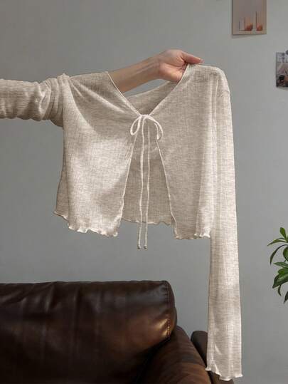 Resyla Vestido camisero con adorno de encaje, chaqueta de punto de manga larga, ropa exterior de protección solar de verano para mujeres